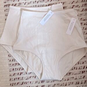 NWT ARQ Organic Cotton High Rise Undies in Undyed Cotton Small x2